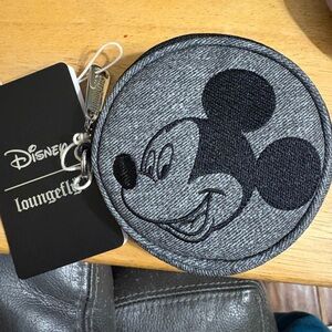 Loungefly Denim Gray Mickey Mouse Coin Pouch